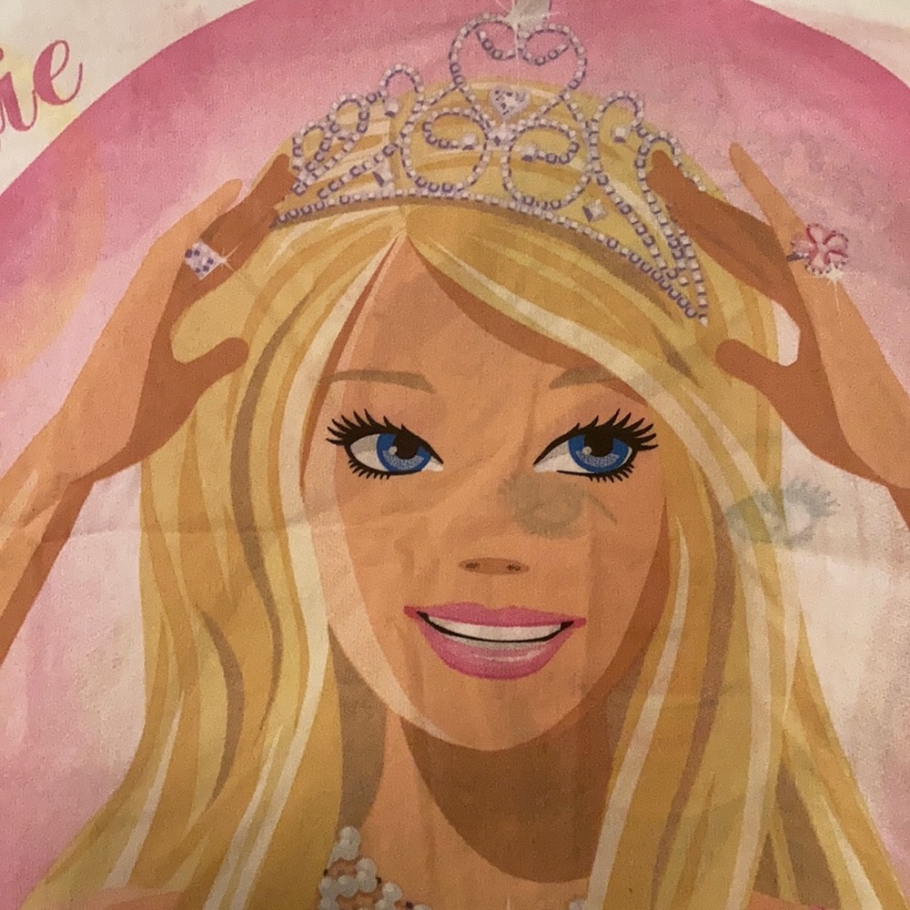 Vintage Pink glamour Barbie with crown pillow case